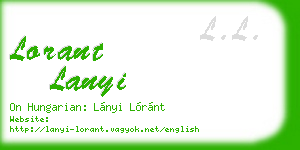 lorant lanyi business card